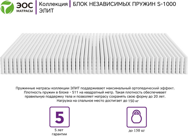 Изображение товара Детский матрас EOS Элит 6 80x160 (жаккард Premium)