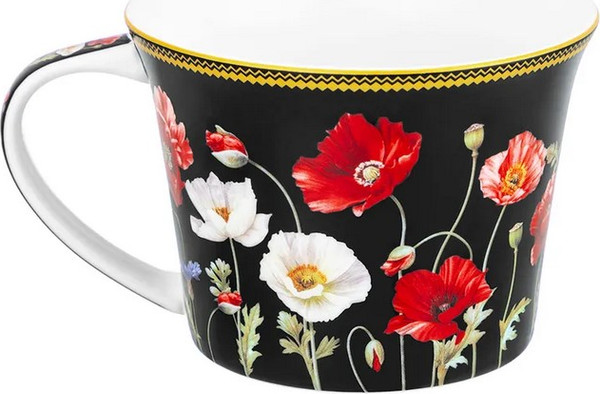 Изображение товара Набор для чая/кофе Elan Gallery Маки на черном New Bone China / 420673_6