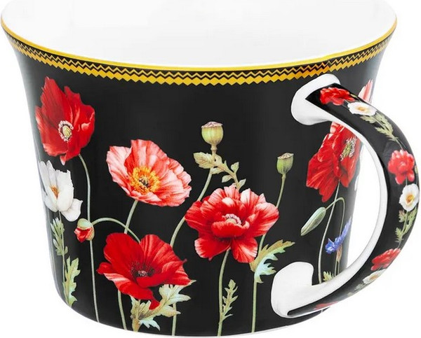 Изображение товара Набор для чая/кофе Elan Gallery Маки на черном New Bone China / 420673_6