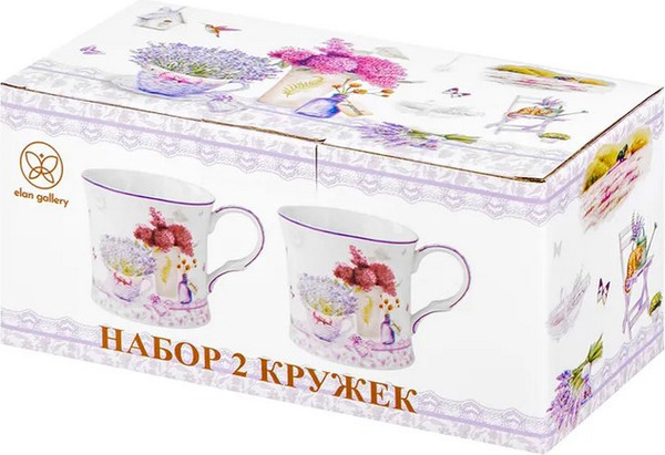 Изображение товара Набор кружек Elan Gallery Лаванда New Bone China / 420765