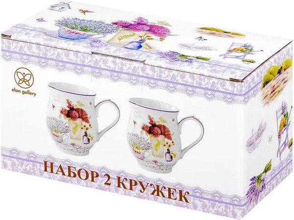 Изображение товара Набор кружек Elan Gallery Лаванда New Bone China / 420768