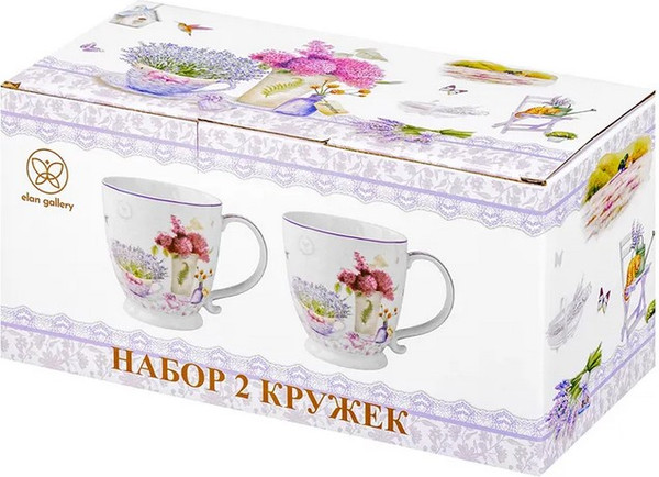 Изображение товара Набор кружек Elan Gallery Лаванда New Bone China / 420772