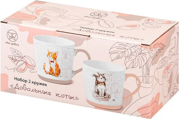 Изображение товара Набор кружек Elan Gallery Довольные коты / 880228
