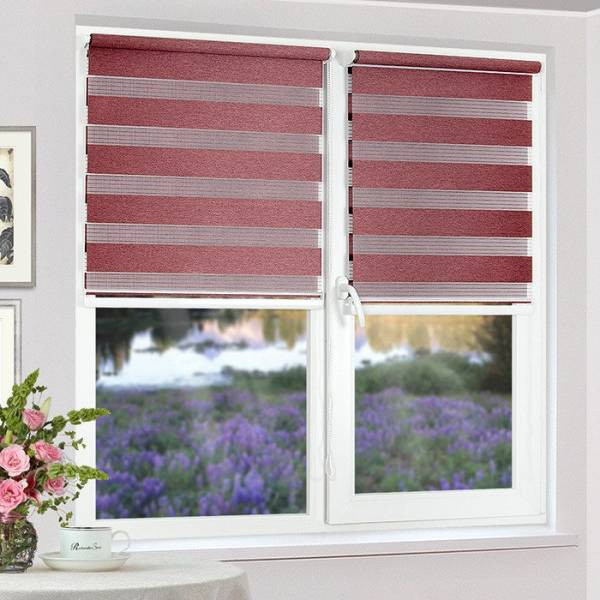 Изображение товара Рулонная штора Jalux День-Ночь Софт s 7 51x160 (бледно-красный)