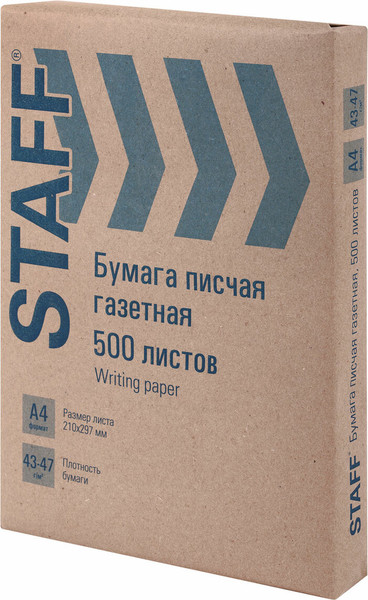 Изображение товара Бумага Staff А4 43-47г/м2 / 115342 (500л)