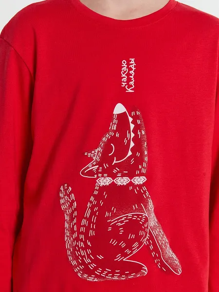 Изображение товара Пижама детская Mark Formelle 563323 (р.110-56-51, красный/новогодний орнамент)