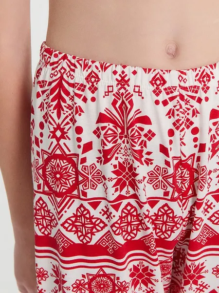 Изображение товара Пижама детская Mark Formelle 563323 (р.110-56-51, красный/новогодний орнамент)