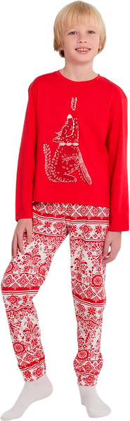Изображение товара Пижама детская Mark Formelle 563323 (р.116-60-54, красный/новогодний орнамент)