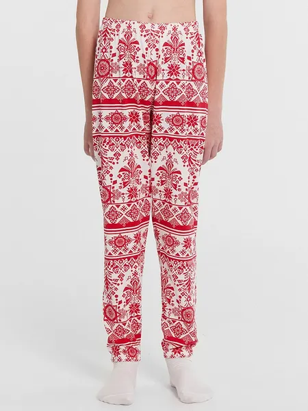 Изображение товара Пижама детская Mark Formelle 563323 (р.116-60-54, красный/новогодний орнамент)