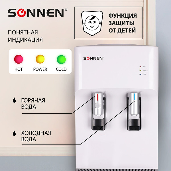 Изображение товара Кулер Sonnen FSE-02H / 454997 (белый)