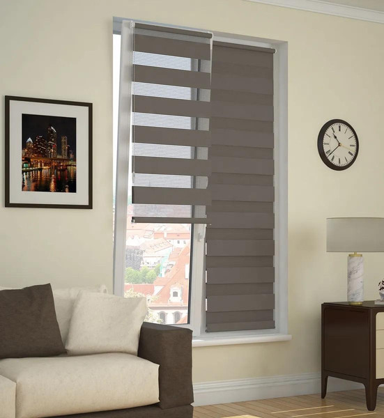 Изображение товара Рулонная штора Jalux День-Ночь Софт s 6 60x160 (светло-коричневый)