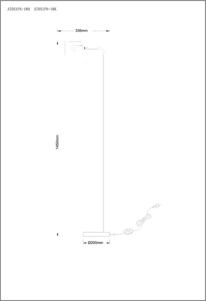 Изображение товара Торшер Arte Lamp A7051PN-1WH