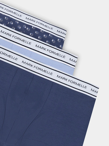 Изображение товара Комплект мужских трусов Mark Formelle 411124-3 (р.82-92, узор на джинсовом/светло-голубой/джинсовый)