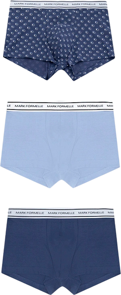 Изображение товара Комплект мужских трусов Mark Formelle 411124-3 (р.82-92, узор на джинсовом/светло-голубой/джинсовый)