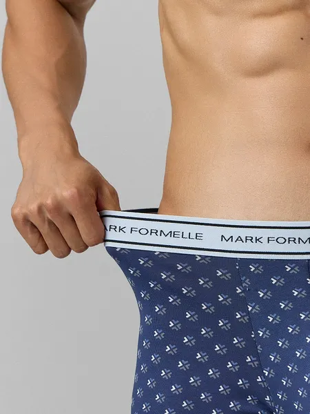 Изображение товара Комплект мужских трусов Mark Formelle 411124-3 (р.106-116, узор на джинсовом/светло-голубой/джинсовый)