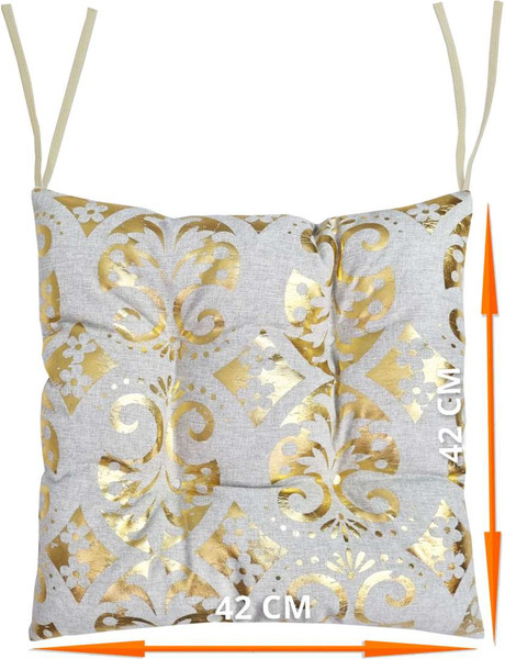 Изображение товара Подушка на стул MATEX Luxury Ромбы В Обояx / 44-147 (золотой/светло-серый)