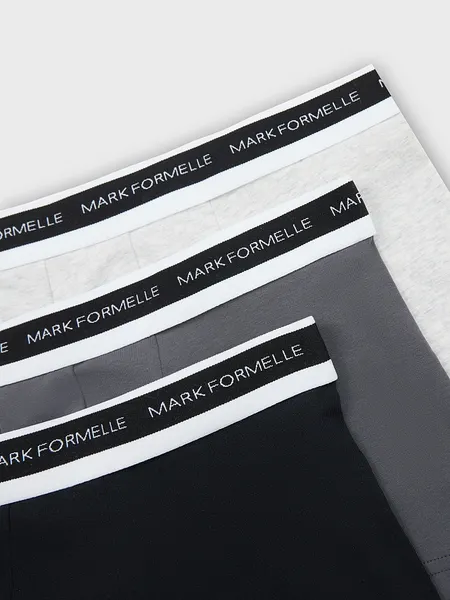 Изображение товара Комплект мужских трусов Mark Formelle 411124-3 (р.86-96, серый меланж 4306А/графит/черный)
