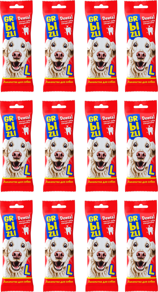 Изображение товара Лакомство для собак GRЫZLI Жевательное для крупных пород / 2331 (L, 12х36г)