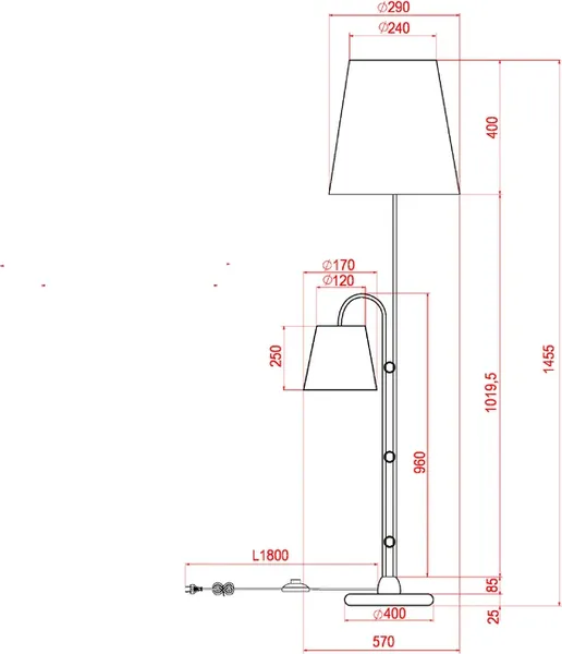 Изображение товара Торшер Arte Lamp A5068PN-2BK