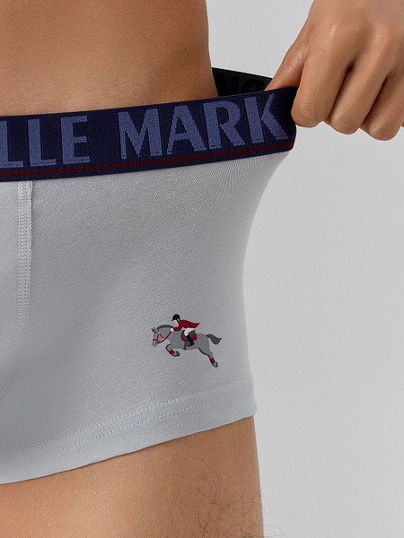 Изображение товара Комплект мужских трусов Mark Formelle 411188-2 (р.98-108, светло-серый/лошади на темно-синем)