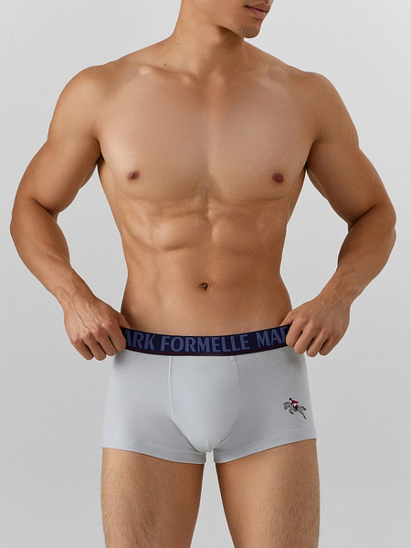 Изображение товара Комплект мужских трусов Mark Formelle 411188-2 (р.102-112, светло-серый/лошади на темно-синем)