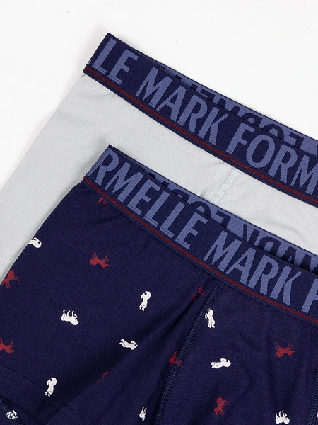 Изображение товара Комплект мужских трусов Mark Formelle 411188-2 (р.102-112, светло-серый/лошади на темно-синем)