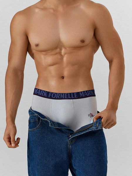 Изображение товара Комплект мужских трусов Mark Formelle 411188-2 (р.102-112, светло-серый/лошади на темно-синем)