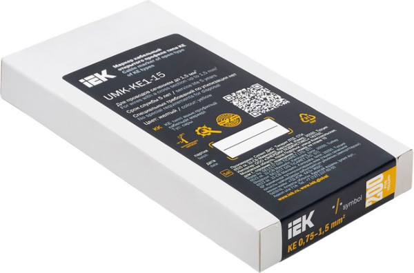 Изображение товара Маркер кабельный IEK KE 0.75-1.5мм2 "/" / UMK-KE1-15 (200шт)