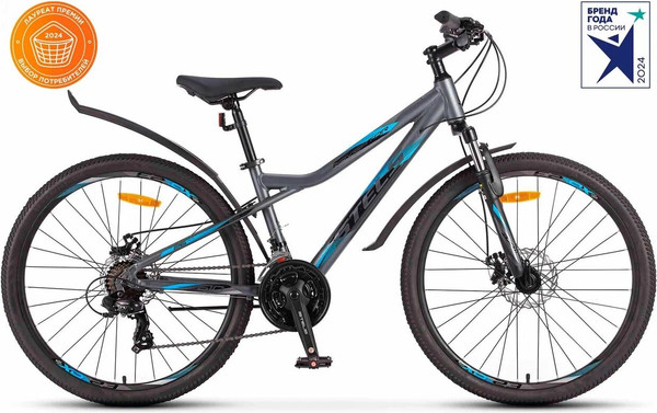 Изображение товара Велосипед STELS Navigator 610 MD V050 / LU091646 (14, антрацитовый/синий, разобранный, в коробке)