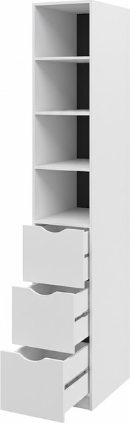 Изображение товара Стеллаж ELVA Брис NEM02HS-3S-400/600/2400 (03) (белый)