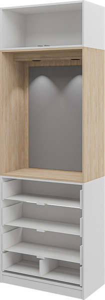 Изображение товара Секция в прихожую ELVA Брис NEM02HS-2D1Z4S-800/450/2400 (20) (дуб прованс/белый)