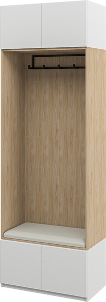 Изображение товара Секция в прихожую ELVA Брис NEM02HS-4D-800/450/2400 (20) (дуб прованс/белый)