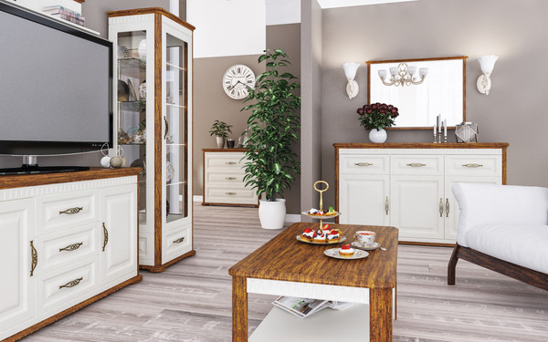 Изображение товара Зеркало ELVA Лазаро NEM03ZW-400/580/2400 (26) (крем/дуб кантри)