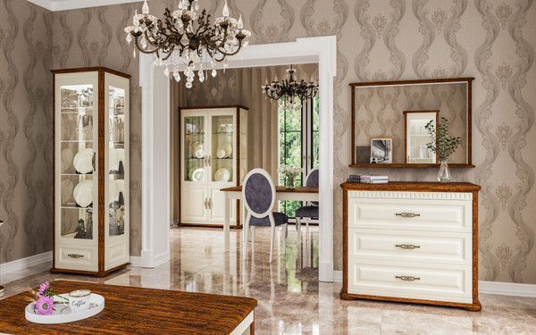 Изображение товара Зеркало ELVA Лазаро NEM03ZW-400/580/2400 (26) (крем/дуб кантри)