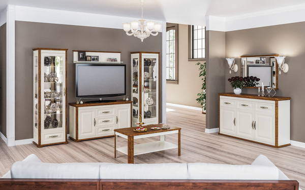 Изображение товара Зеркало ELVA Лазаро NEM03ZW-400/580/2400 (26) (крем/дуб кантри)