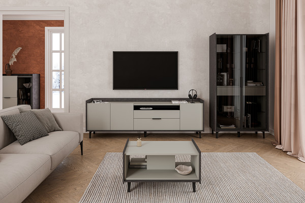 Изображение товара Журнальный столик ELVA Эссен NEM04SG-800/500/460 (29) (металл бруклин/лунный камень)