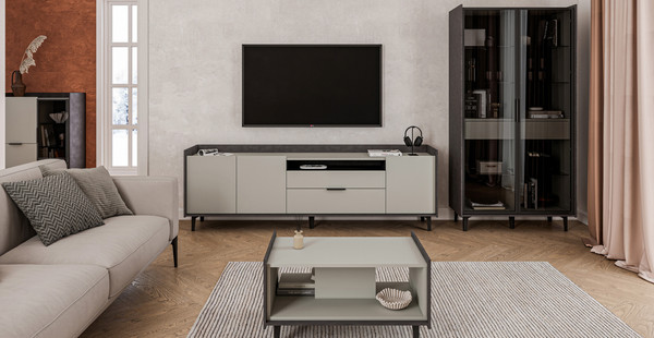 Изображение товара Тумба ELVA Эссен NEM04T-3D2S-2040/400/670 (29) (металл бруклин/лунный камень)