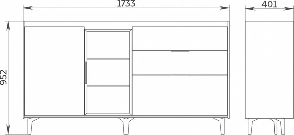 Изображение товара Тумба ELVA Эссен NEM04T-1D1V3S-1740/400/960 (30) (лунный камень/персидский жемчуг)