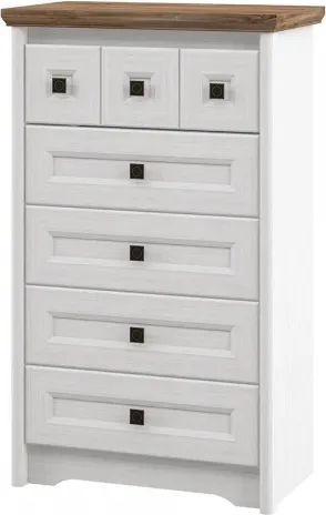 Изображение товара Комод ELVA Вилла NEM07T-7S-690/380/1140 (04) (белый/дуб стирлинг)