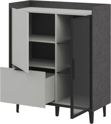 Изображение товара Тумба ELVA Эссен NEM04T-1D1V1S-930/400/1110 (29) (металл бруклин/лунный камень)