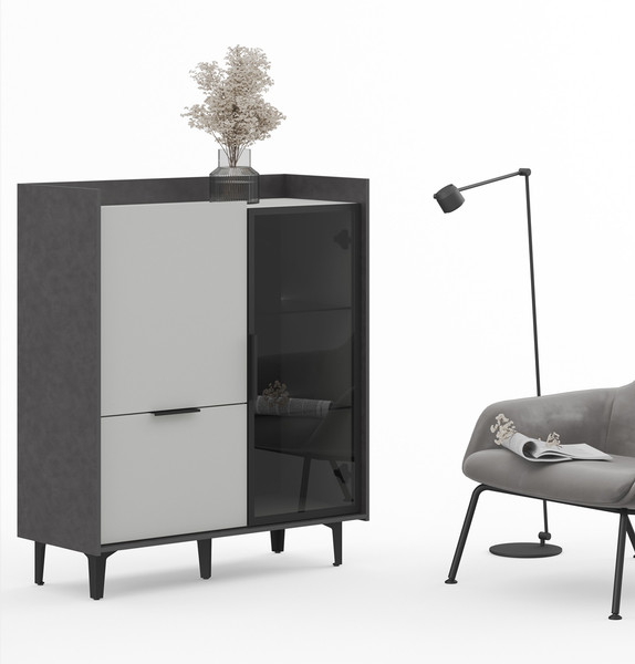 Изображение товара Тумба ELVA Эссен NEM04T-1D1V1S-930/400/1110 (29) (металл бруклин/лунный камень)