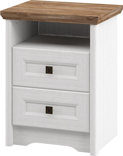 Изображение товара Прикроватная тумба ELVA Вилла NEM07T-2S-500/380/650 (04) (белый/дуб стирлинг)