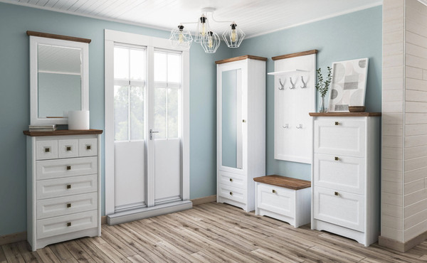 Изображение товара Зеркало ELVA Вилла NEM07ZW-640/50/960 (04) (белый/дуб стирлинг)