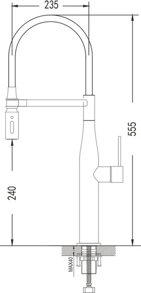 Изображение товара Смеситель Shevanik S123T-3 (оружейная сталь)