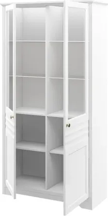 Изображение товара Шкаф с витриной ELVA Риволо NEM05HS-2D2V-1100/400/2050 (35) (белый)