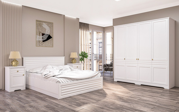 Изображение товара Двуспальная кровать ELVA Риволо NEM05K-1690/2080/1000 (35) (белый)