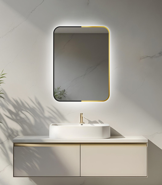 Изображение товара Зеркало Silver Mirrors Contrast Gold/Black-ТХ 60x80 / LED-00003107