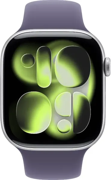 Изображение товара Умные часы Apple Watch Series 11 GPS 42mm / MEU74 (серебристый/фиолетовый спортивный ремешок M/L)