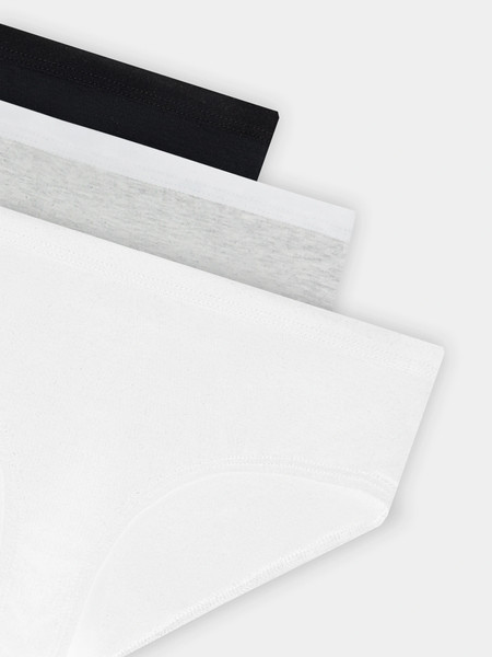 Изображение товара Комплект трусов детских Mark Formelle 417749-3 (р.104/110-56, белый/серый меланж 4306-А/черный)