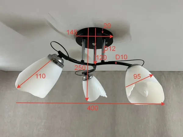 Изображение товара Люстра Lumix 1009/3 (черный/хром)